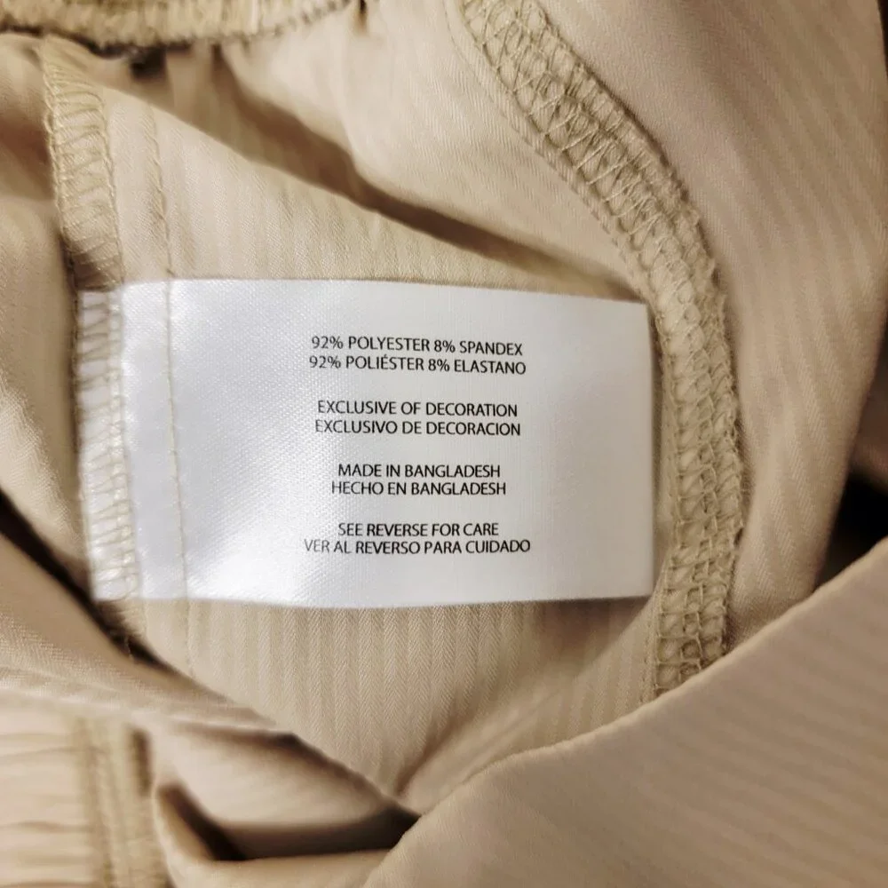 Eddie Bauer Size Large Twin River Stripe Cargo Skirt Beige Pull On Stretch NWT